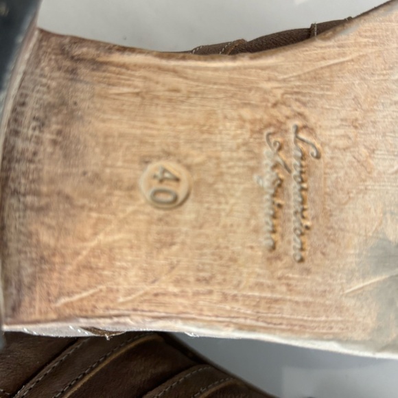 Free People Sz 40 Brown Pointy Toe Ankle Boots Straps Zipper Closure Leather - Picture 8 of 12